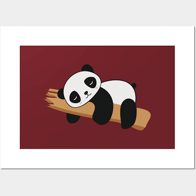 Cute Sleeping Baby Panda Bear Graphic Illustration Wall Art by New East 